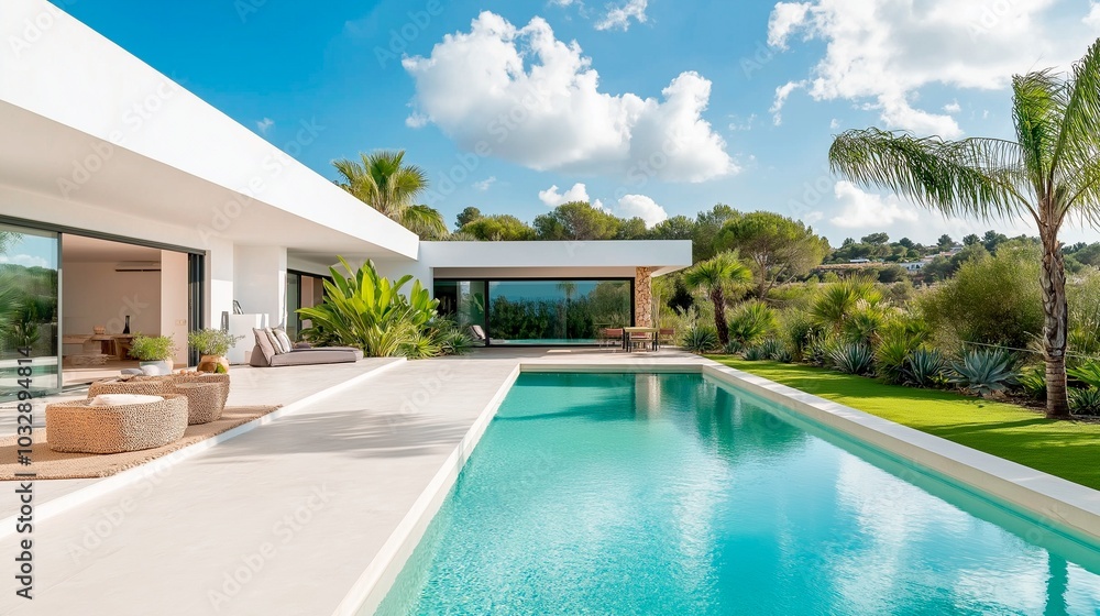 Fototapeta premium modern luxury villa with pool