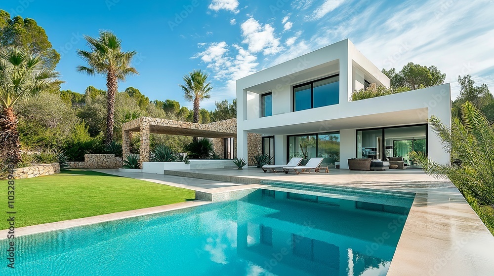 Fototapeta premium modern luxury villa with pool