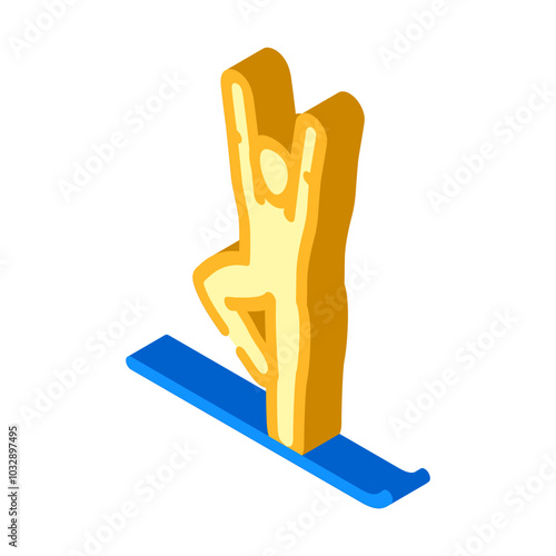 tree pose vrksasana yoga isometric icon vector. tree pose vrksasana yoga sign. isolated symbol illustration