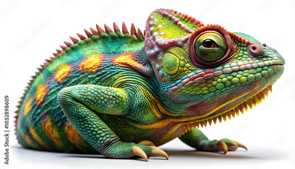 Chameleon on White Background. Chameleon on White Background.