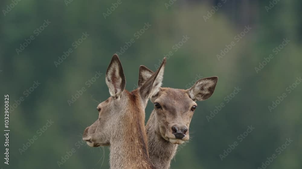 European red deer rutting season in nature European red deer rutting season in nature