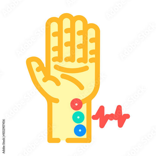 pulse diagnosis ayurveda color icon vector. pulse diagnosis ayurveda sign. isolated symbol illustration