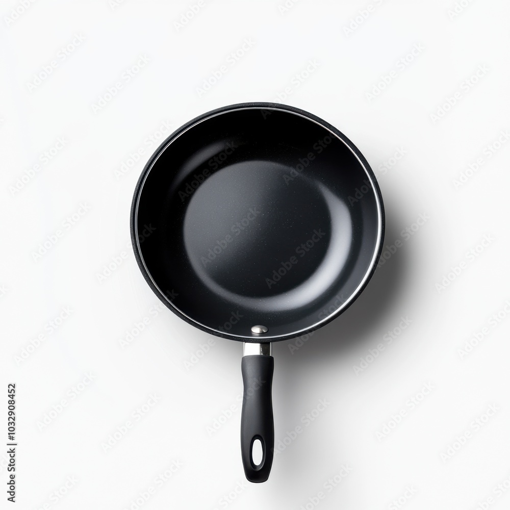 Black Frying Pan on a White Background Black Frying Pan on a White Background