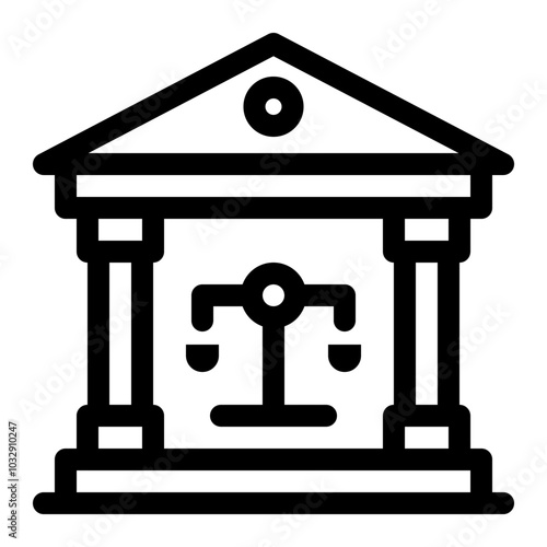 Court icon. Law, justice building, court. Vector illustration