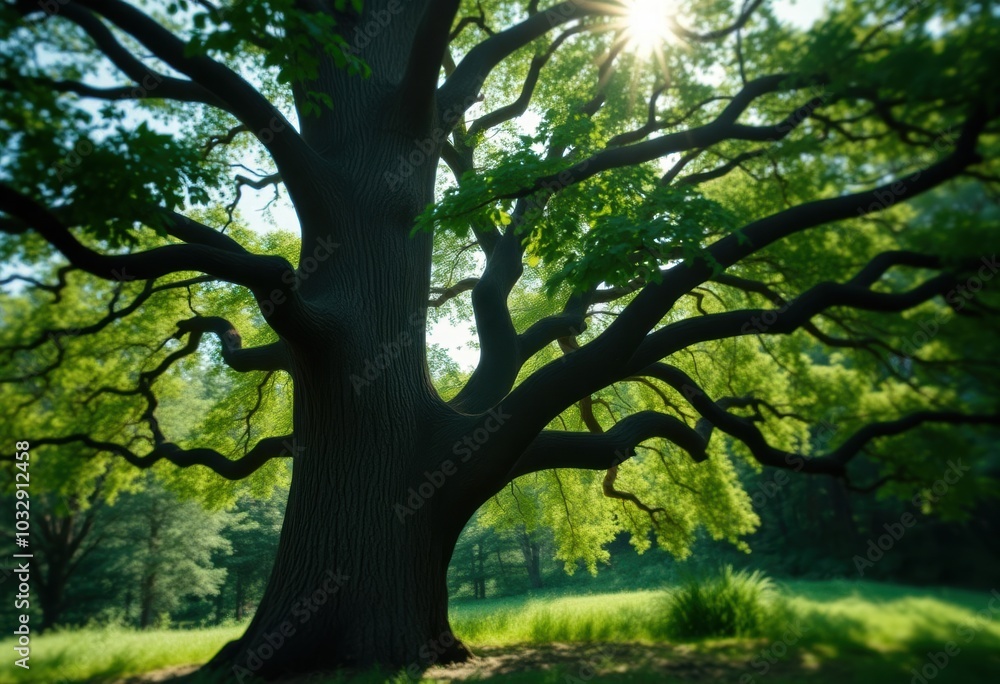 Majestic Tree in Lush Green Landscape Majestic Tree in Lush Green Landscape