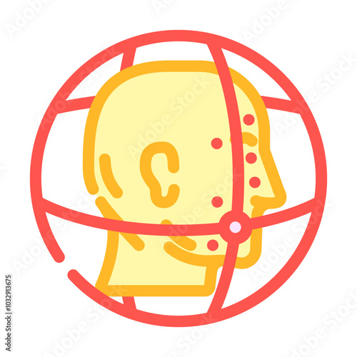 3d facial mapping color icon vector. 3d facial mapping sign. isolated symbol illustration
