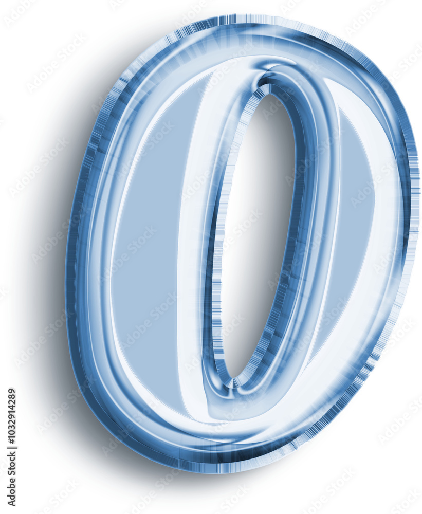 Metallic Balloon number 0 in blue tones Metallic Balloon number 0 in blue tones
