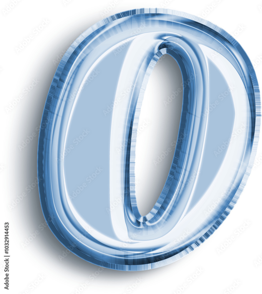 Metallic Balloon letter O in blue tones Metallic Balloon letter O in blue tones