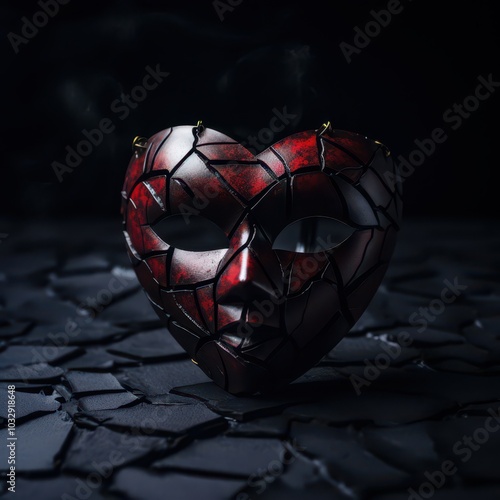 Wallpaper Mural Mask of a Shattered Heart Falling Apart 6 Torontodigital.ca