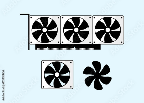 Graphics video card vector illustration