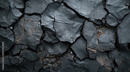 Cracked black rock surface texture. Perfect for backgrounds or design elements.