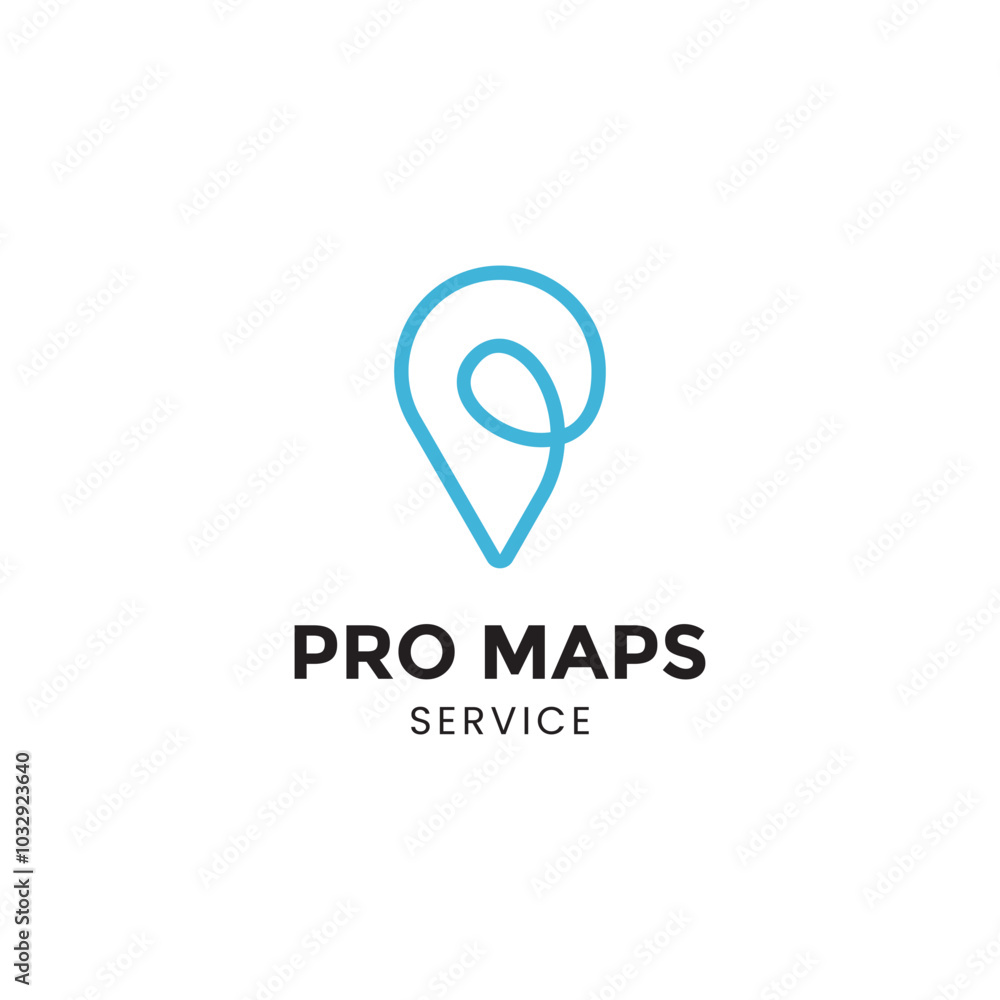 Letter P line location logo vector symbol Letter P line location logo vector symbol