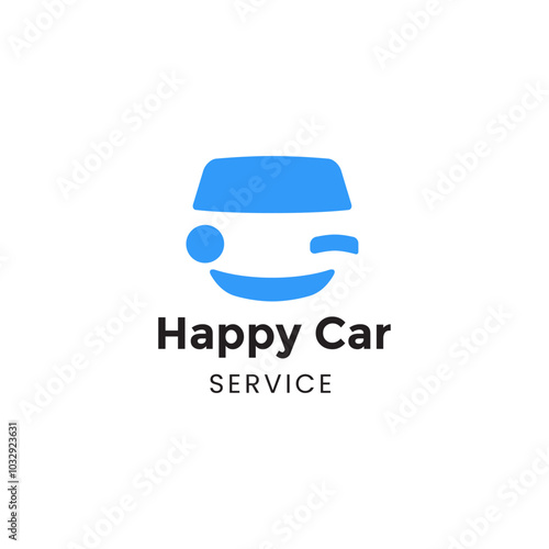 Smiling car vector logo design. Car service concept for automotive, logo, transportation, monogram and race branding and identity.