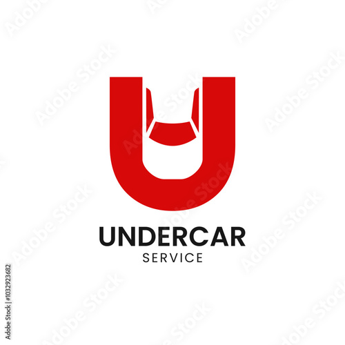 Letter U with car vector logo design. Fonts for automotive, vechile, logo, transportation, monogram and race. Alphabet label symbol for branding and identity.