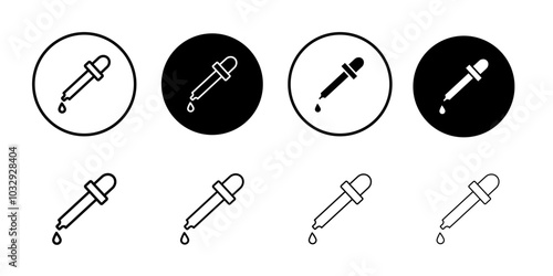Dropper icon Flat fill set collection