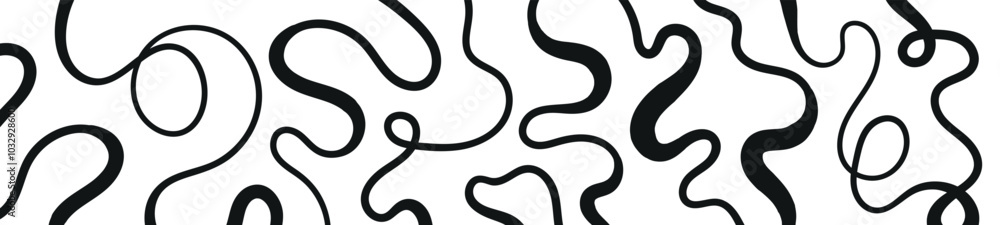 Fun pattern with abstract shapes, squiggle lines, and scribble textures. Flat vector illustration isolated on white background. Fun pattern with abstract shapes, squiggle lines, and scribble textures. Flat vector illustration isolated on white background.