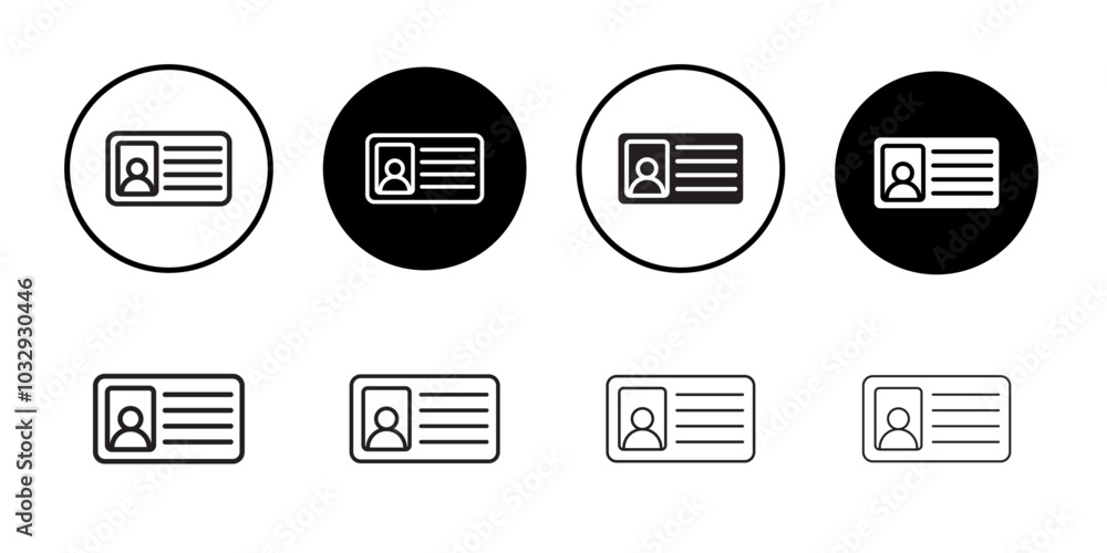 Identity card icon Flat fill set collection Identity card icon Flat fill set collection