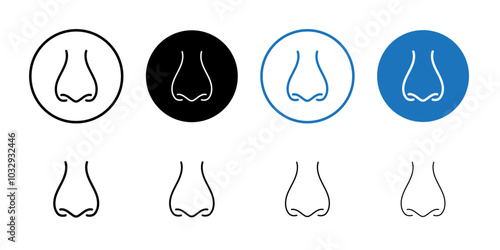 Nose icon Flat fill set collection