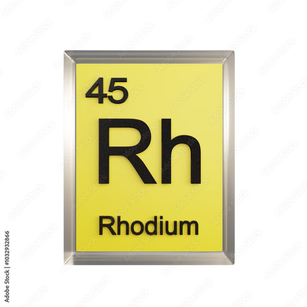 Rhodium front - Periodic Table Element, Scientific and Educational Use, Transparent and Translucent Design, 3D Render Rhodium front - Periodic Table Element, Scientific and Educational Use, Transparent and Translucent Design, 3D Render