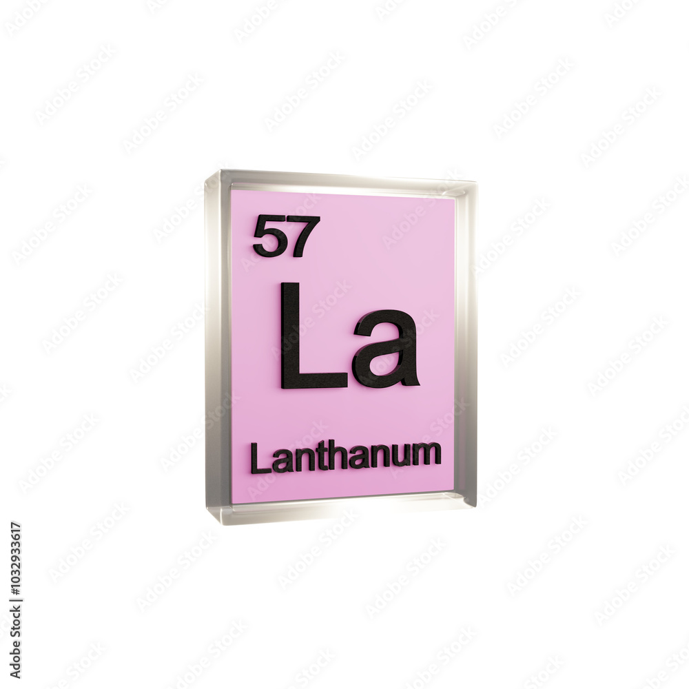Lanthanum side - Periodic Table Element, Scientific and Educational Use, Transparent and Translucent Design, 3D Render Lanthanum side - Periodic Table Element, Scientific and Educational Use, Transparent and Translucent Design, 3D Render