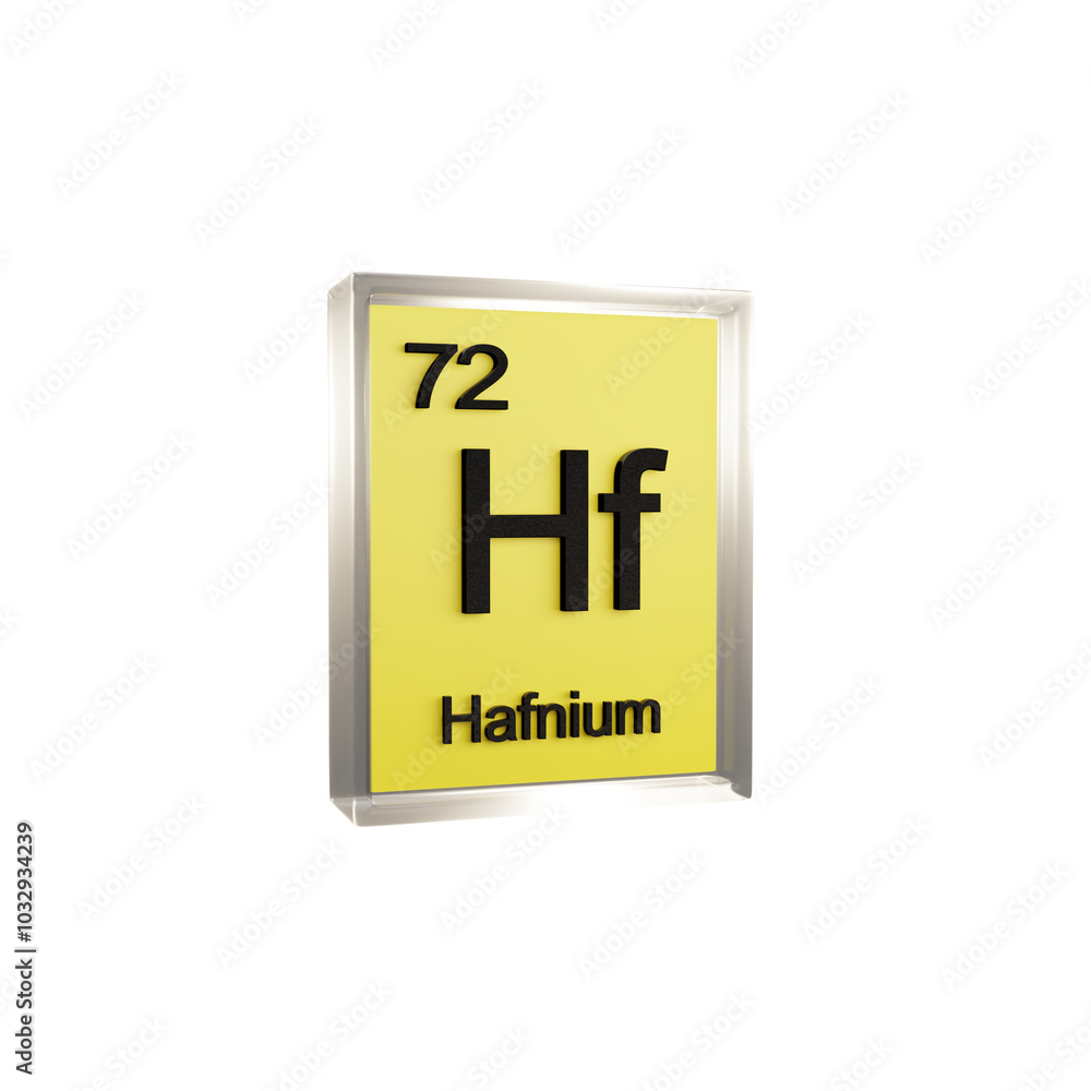 Hafnium side - Periodic Table Element, Scientific and Educational Use, Transparent and Translucent Design, 3D Render Hafnium side - Periodic Table Element, Scientific and Educational Use, Transparent and Translucent Design, 3D Render