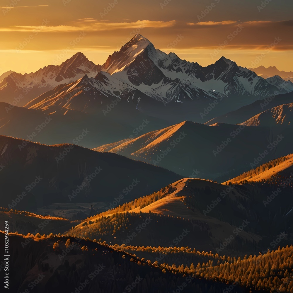 Fototapeta premium sunrise in the mountains