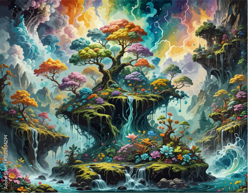 Surreal Visual Representation of the Tree of Life in Full Color