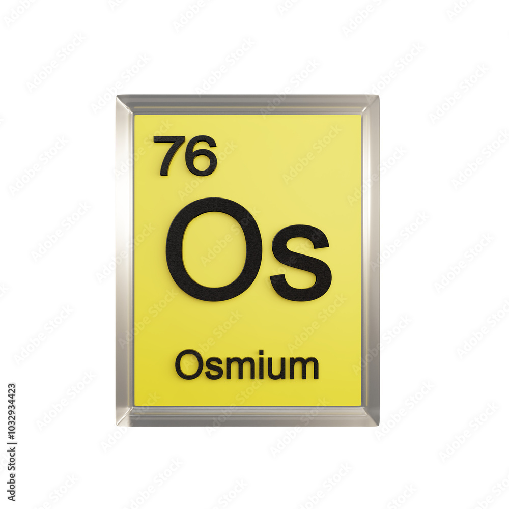 Obraz premium Osmium front - Periodic Table Element, Scientific and Educational Use, Transparent and Translucent Design, 3D Render
