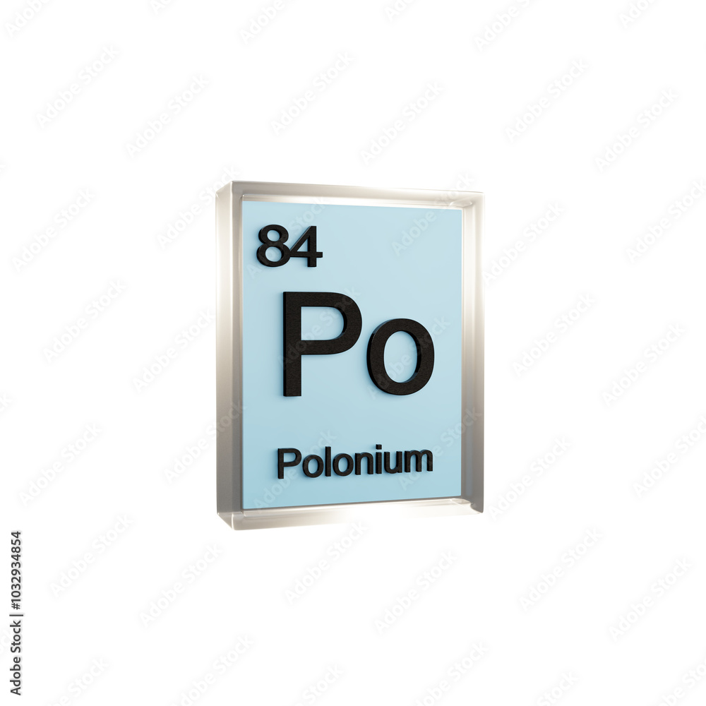 Polonium side - Periodic Table Element, Scientific and Educational Use, Transparent and Translucent Design, 3D Render Polonium side - Periodic Table Element, Scientific and Educational Use, Transparent and Translucent Design, 3D Render