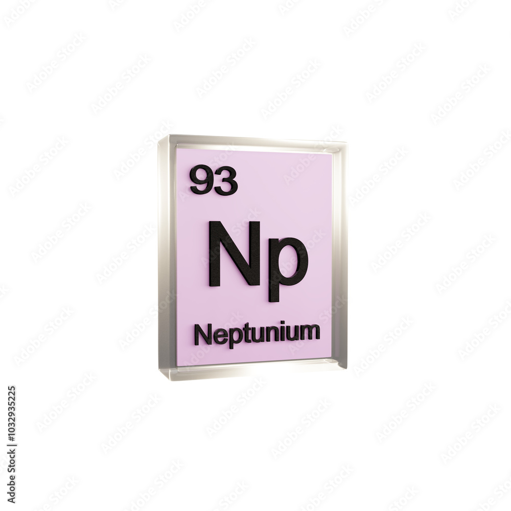 Neptunium side - Periodic Table Element, Scientific and Educational Use, Transparent and Translucent Design, 3D Render Neptunium side - Periodic Table Element, Scientific and Educational Use, Transparent and Translucent Design, 3D Render