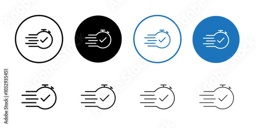 Time fast icon Flat fill set collection