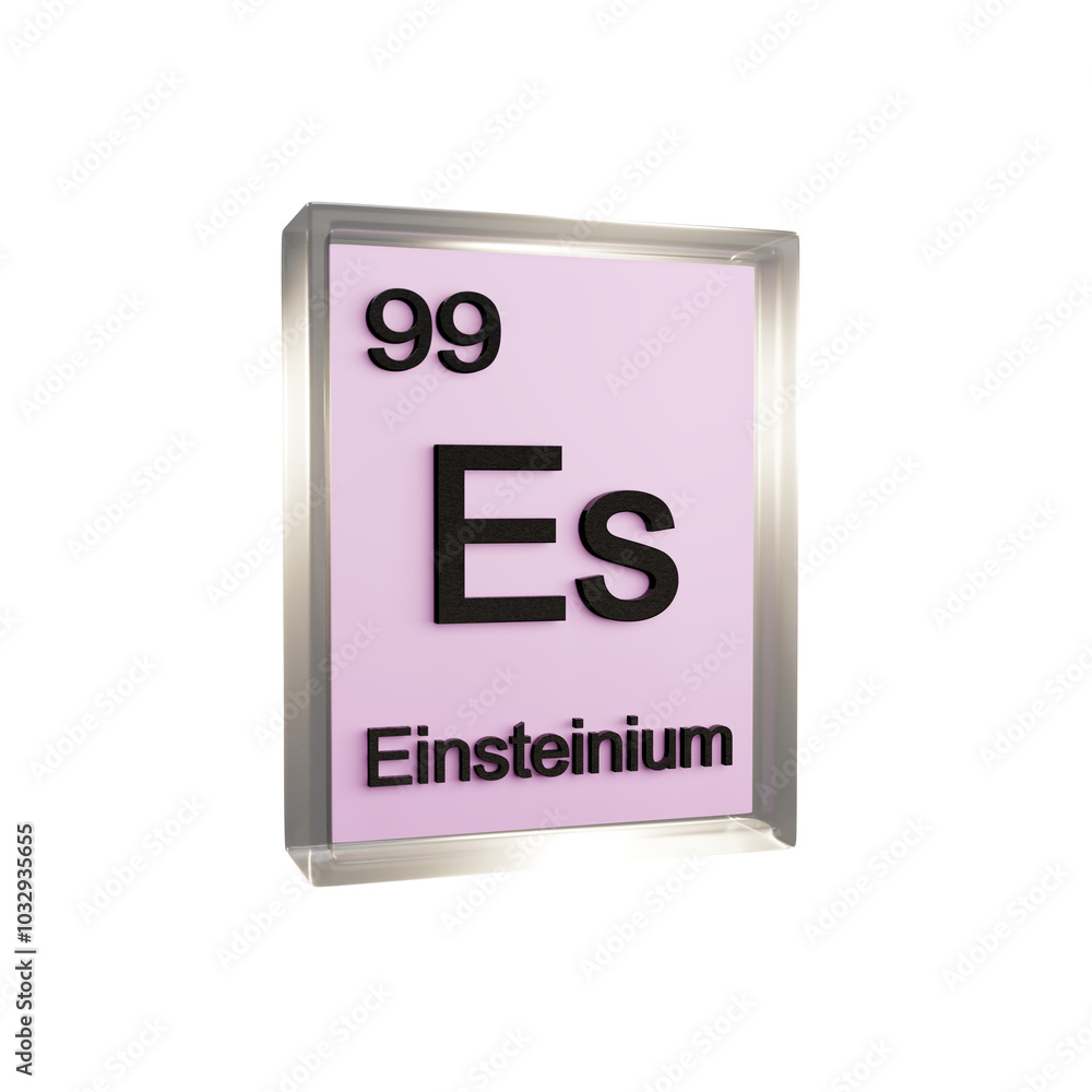 Einsteinium side - Periodic Table Element, Scientific and Educational Use, Transparent and Translucent Design, 3D Render Einsteinium side - Periodic Table Element, Scientific and Educational Use, Transparent and Translucent Design, 3D Render