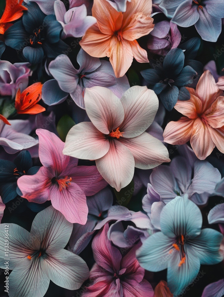 Vibrant Flower Bouquet in a Field of Blurred Flowers Vibrant Flower Bouquet in a Field of Blurred Flowers
