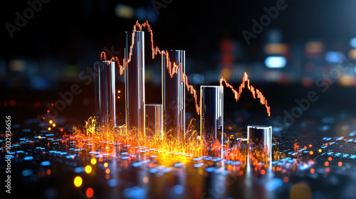 Dynamic bar graph representing liquidity pools with vibrant colors and data visualization