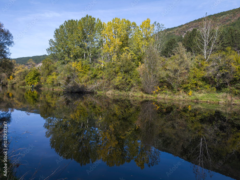 Landscape of Iskar river near Pancharevo lake, Bulgaria Landscape of Iskar river near Pancharevo lake, Bulgaria