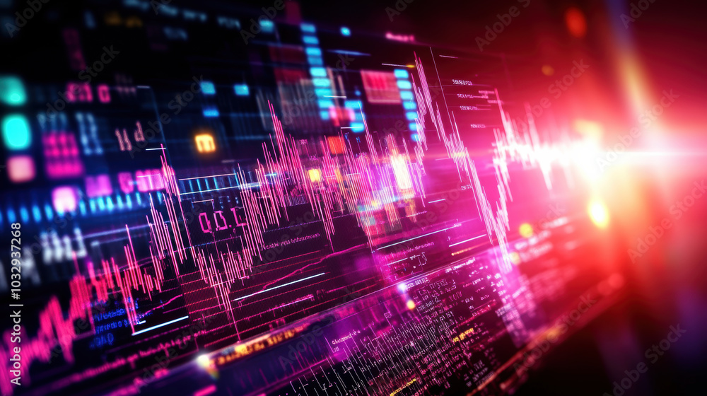 Abstract wave of financial data charts representing trends and analysis Abstract wave of financial data charts representing trends and analysis