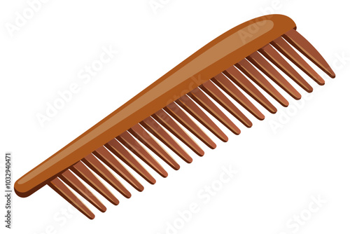 Wooden comb isolated on white background