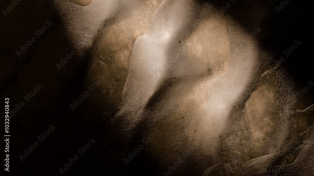 Fototapeta premium Abstract sand dunes in golden light: mysterious shadows and textures.