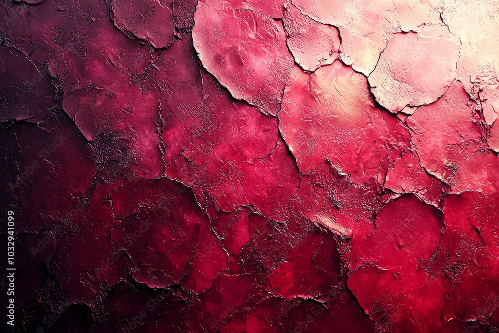 Texture of cracked red wall with varying shades in artistic light Texture of cracked red wall with varying shades in artistic light