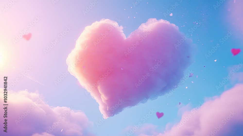 Heart-Shaped Cloud in a Vibrant Sky Heart-Shaped Cloud in a Vibrant Sky