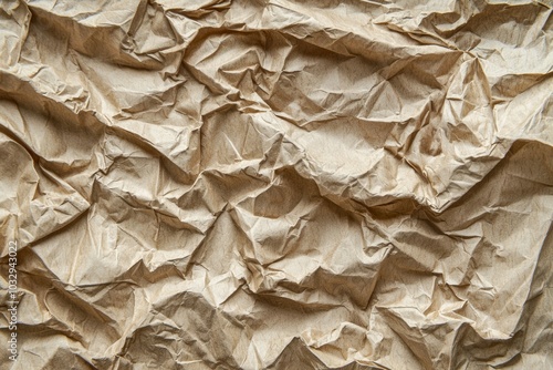 Crumpled brown paper texture as a background for creative projects and designs, suitable for various applications