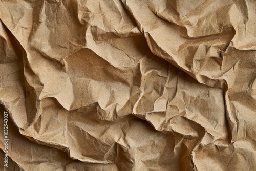 Wallpaper Mural Textured brown wrinkled paper background with intricate patterns and folds in natural lighting Torontodigital.ca
