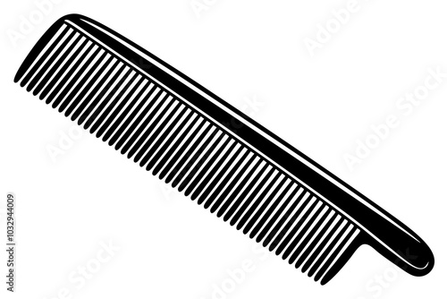 Wooden comb isolated on white background vector art illustration