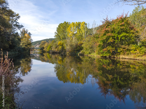 Landscape of Iskar river near Pancharevo lake, Bulgaria