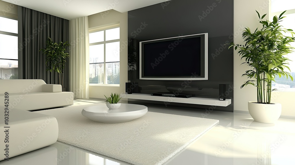 Fototapeta premium Modern Living Room with Minimalist Design