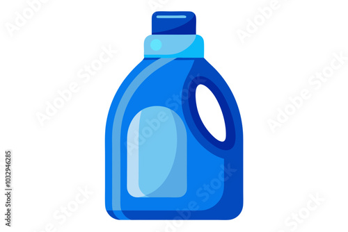 Detergent bottle Blue blank bottle isolated over white background