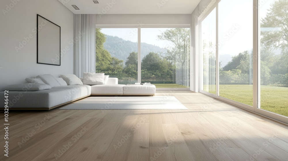 Bright and Spacious Modern Living Room Interior Bright and Spacious Modern Living Room Interior