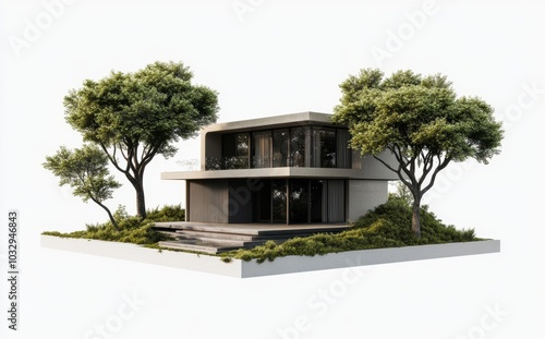 Wallpaper Mural A house with a white exterior and a green roof Torontodigital.ca