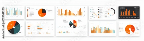 Obraz na płótnie Vibrant Flat Design Charts for Project Management w salonie