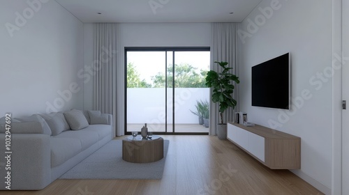 Modern minimalist living room interior design concept